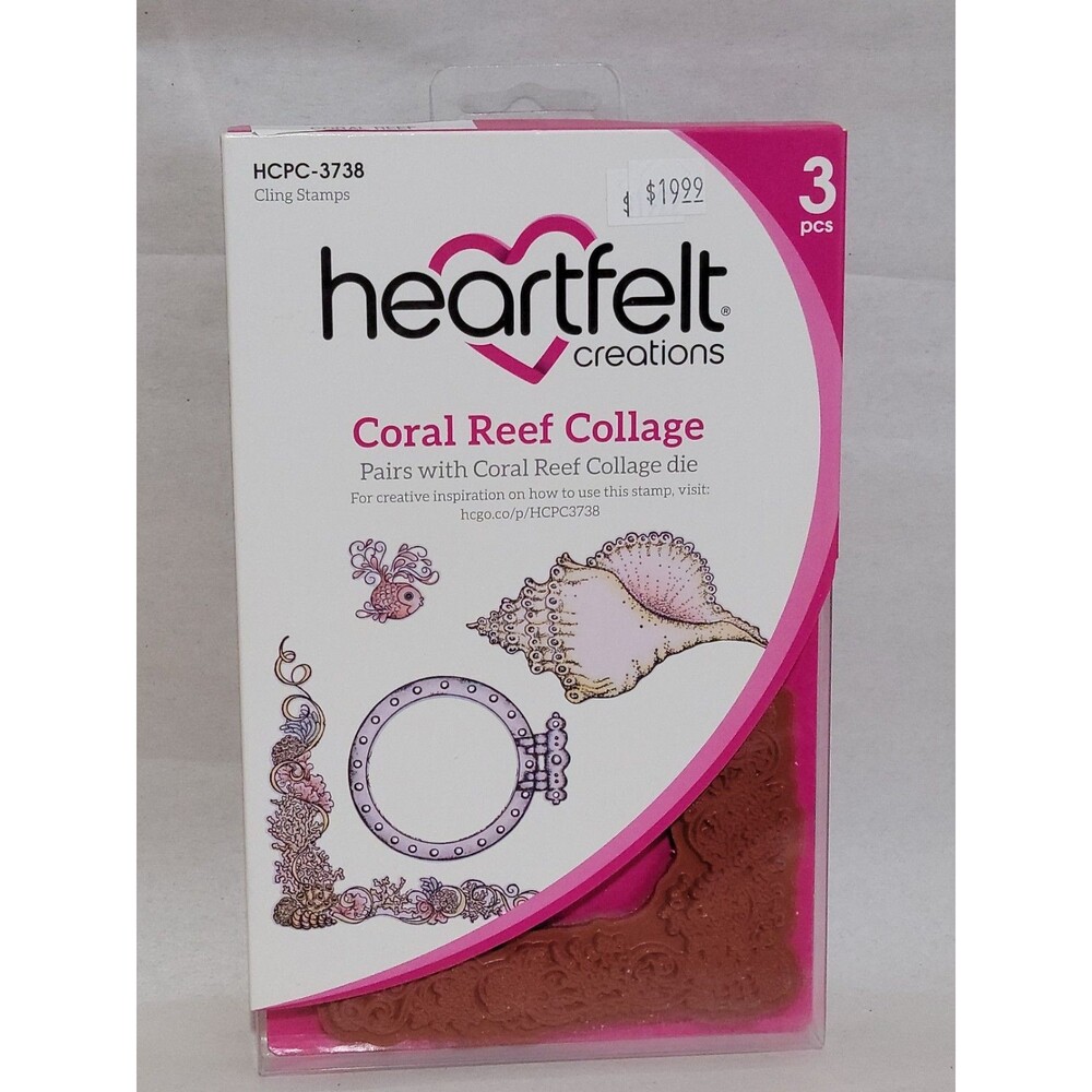 Heartfelt Creations Coral Reef Collage Cling Stamps HCPC-3738
